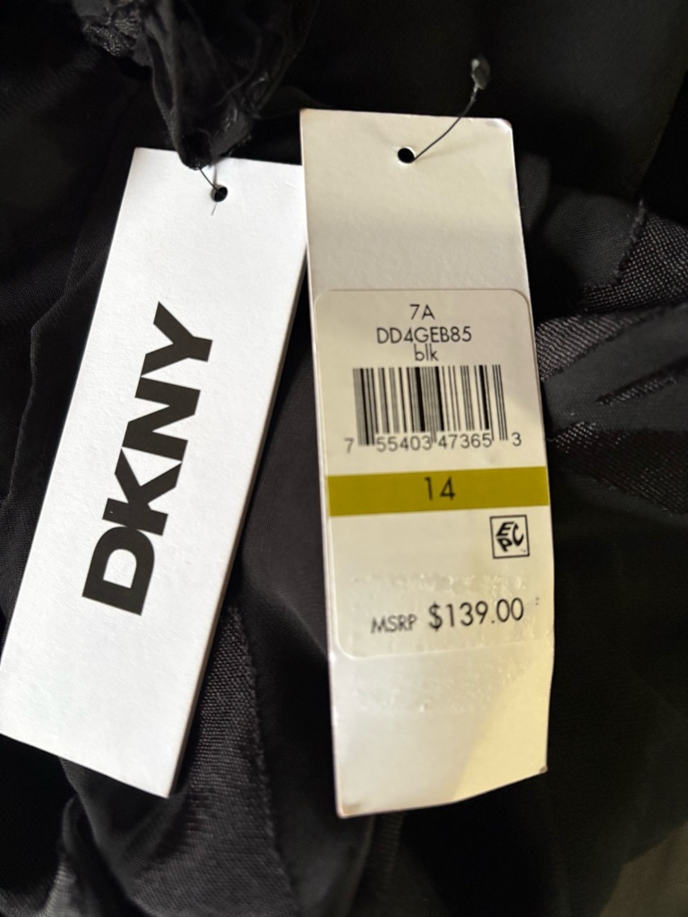 DKNY Faux wrap Black Asymmetrical Dress - Picture 8 of 9